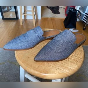 Denim Flat Slides